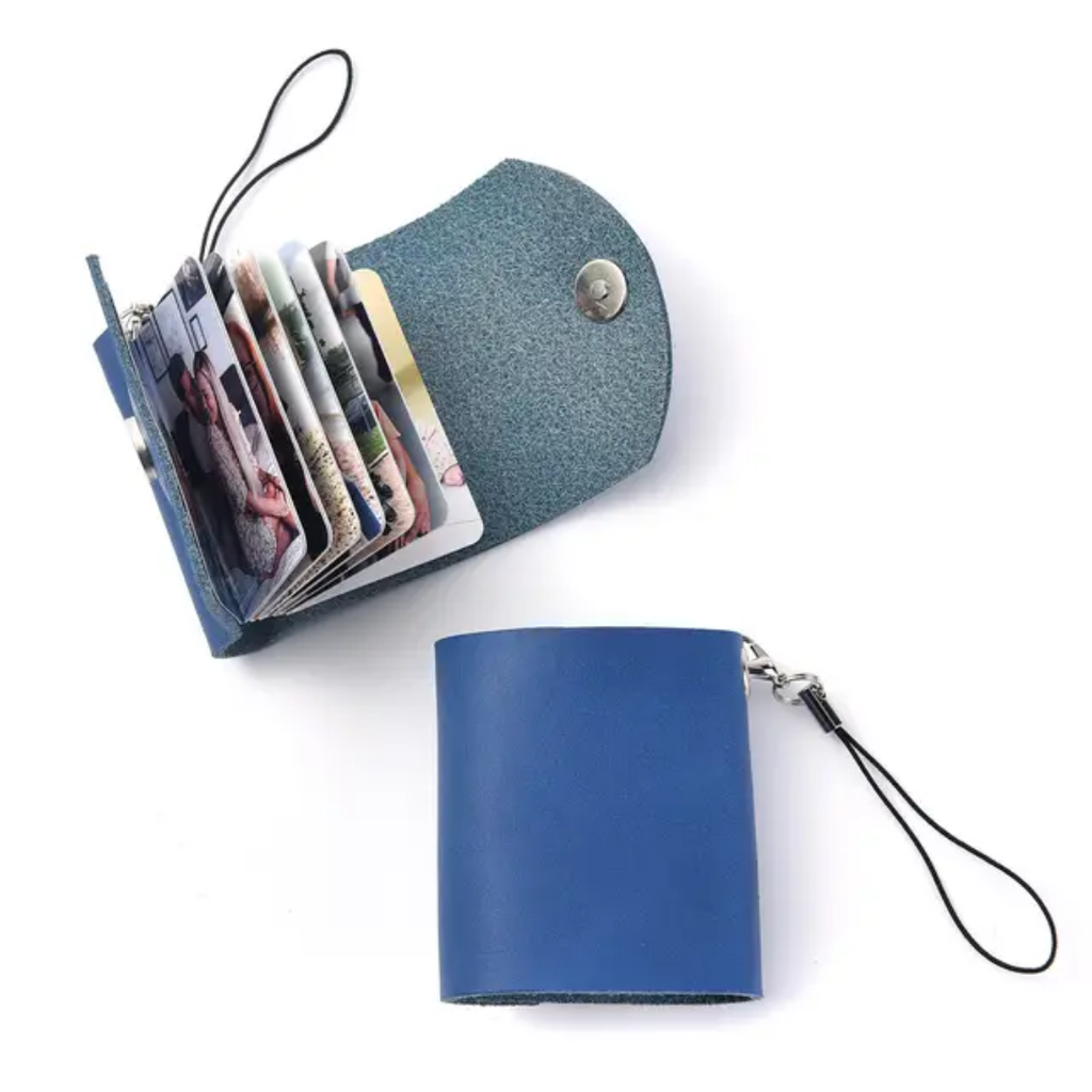 Mini Photo Album Leather Keychain