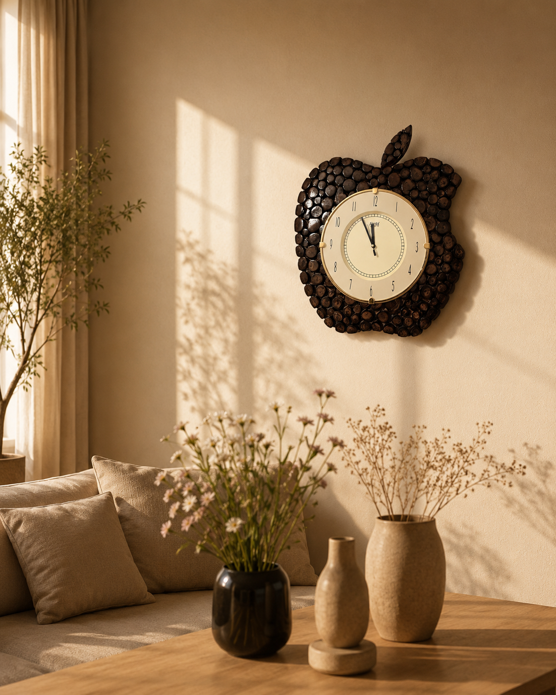 Handcrafted orignal sheesham wood Ajanta Wall clock