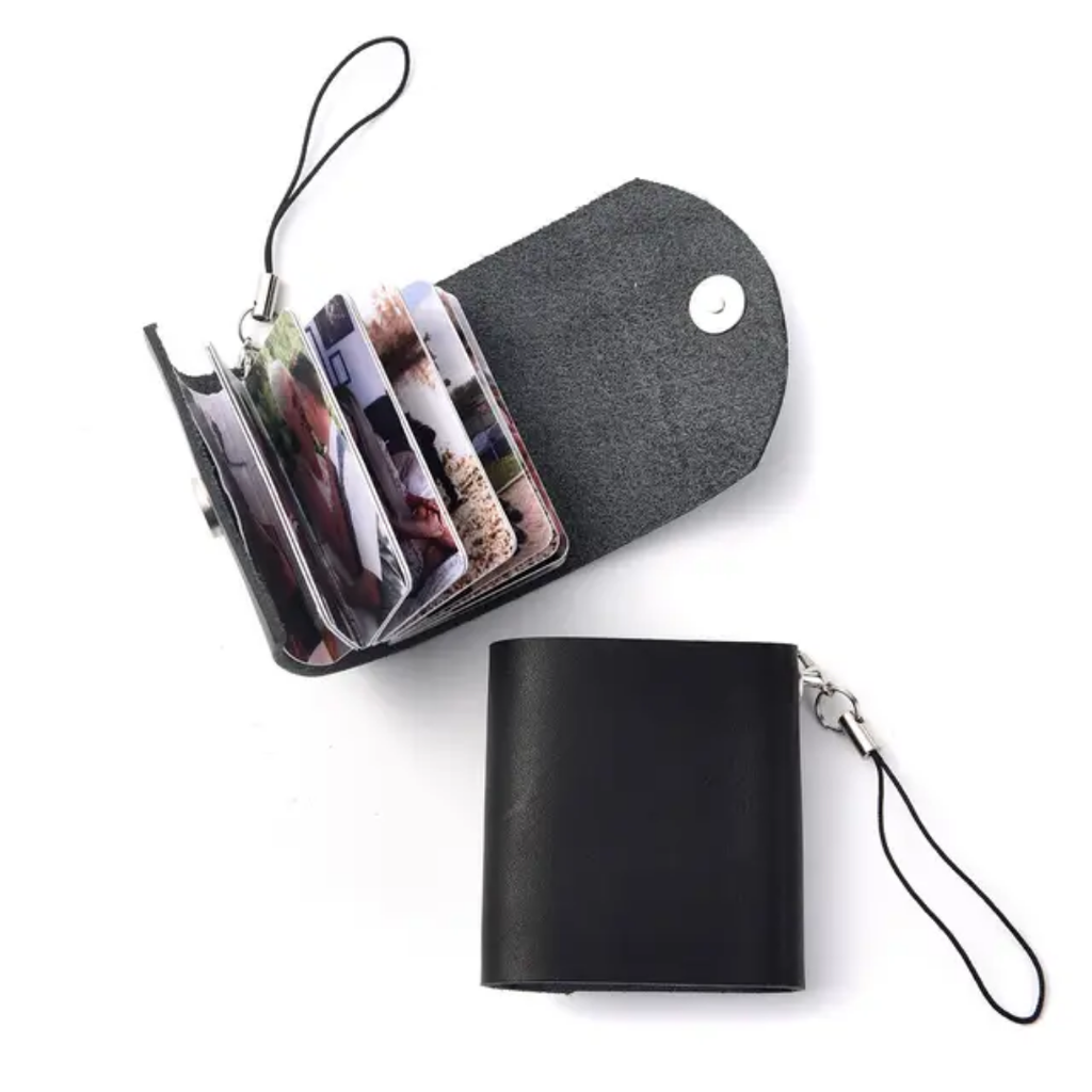Mini Photo Album Leather Keychain