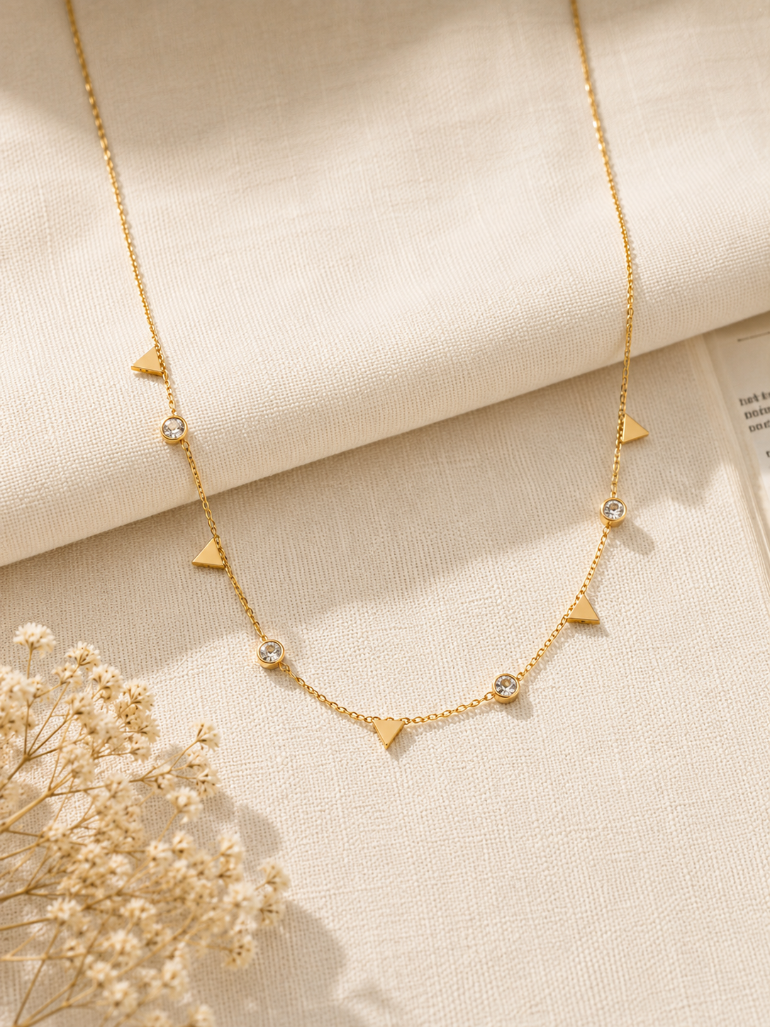Celeste Charm Necklace – Anti Tarnish Gold Plated Pendant for Women