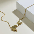 Elegant Double Butterfly Gold-Plated Necklace