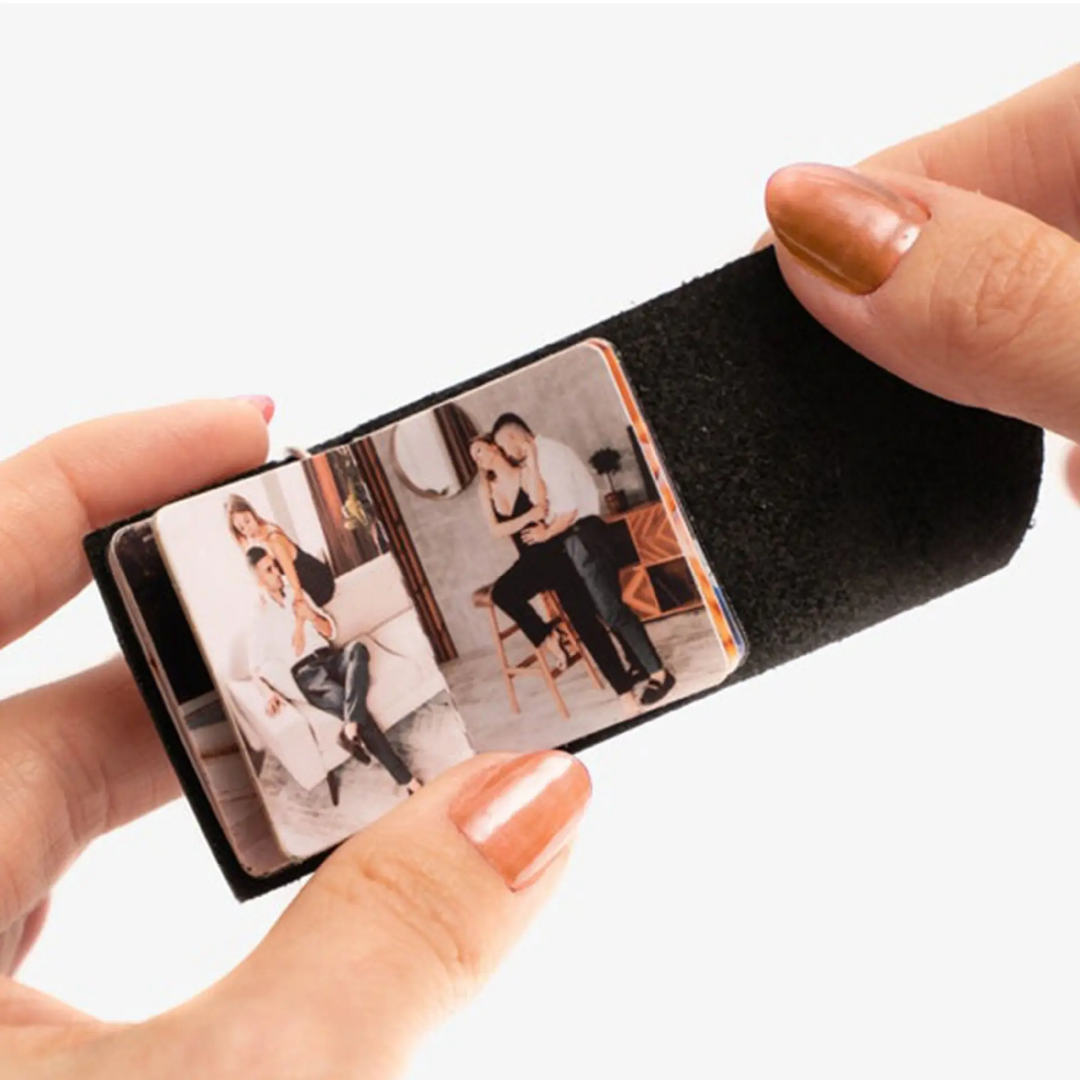 Mini Photo Album Leather Keychain