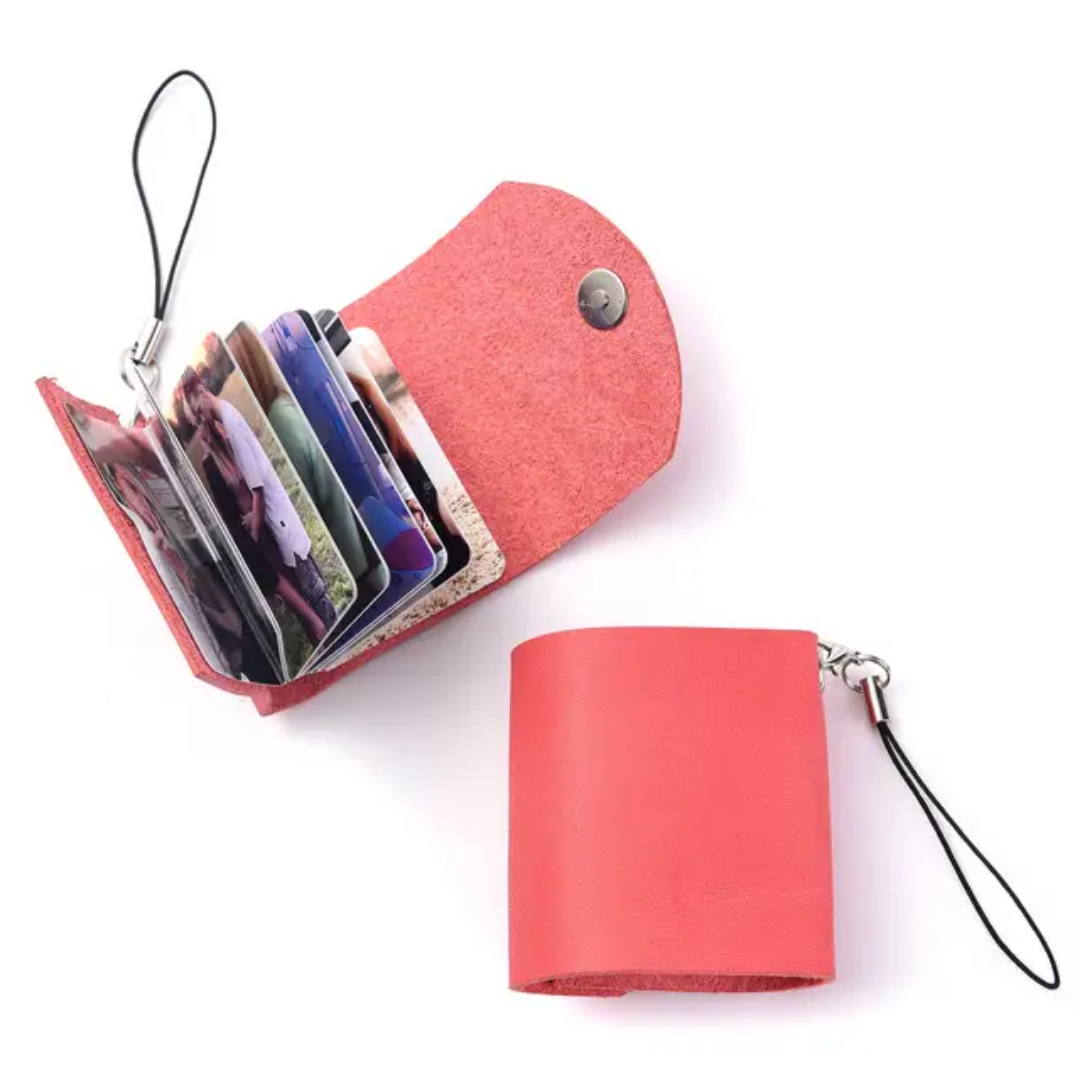 Mini Photo Album Leather Keychain