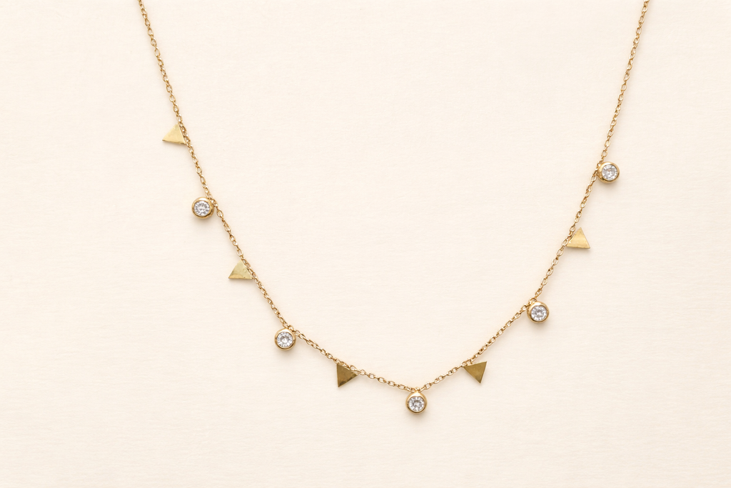Celeste Charm Necklace – Anti Tarnish Gold Plated Pendant for Women