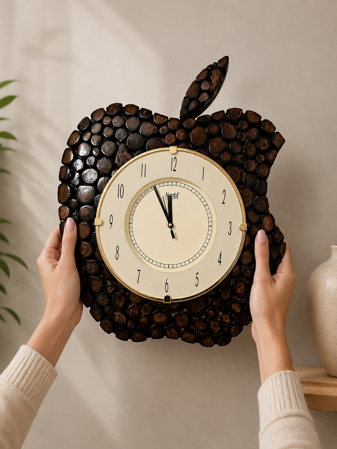 Handcrafted orignal sheesham wood Ajanta Wall clock